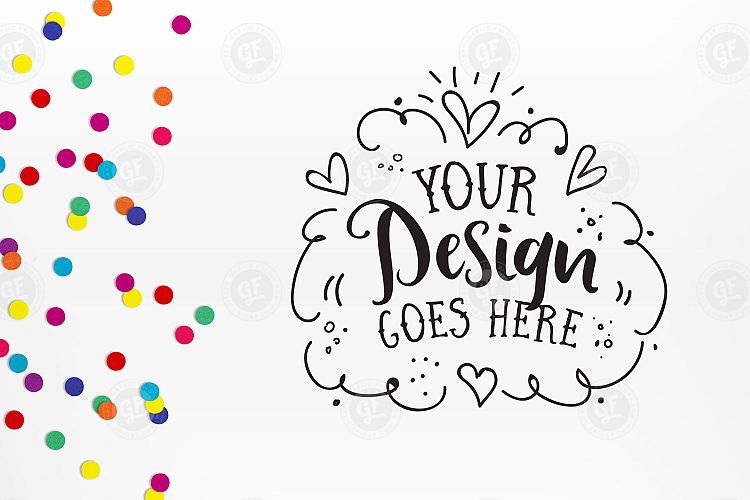 Bright and Fun Rainbow confetti on white background 0030-02
