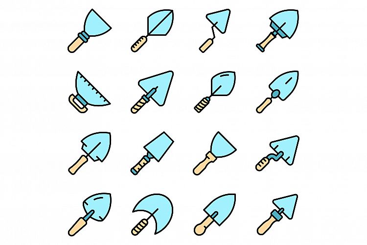 Trowel icons set vector flat example image 1
