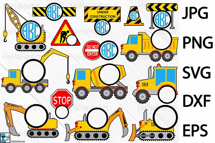 Circle Construction Yellow - Clip art / Cutting Files 96c