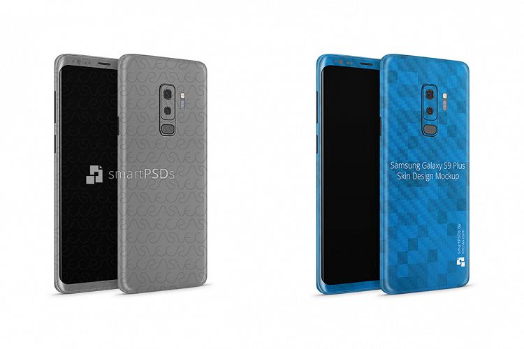 Samsung Galaxy S9 Plus Vinyl Skin Design Mockup 2018 (Front-Back Angled) example image 1