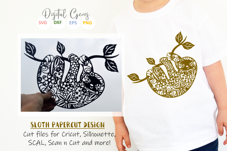 Download Sloth paper cut SVG / DXF / EPS files (32350) | SVGs ...