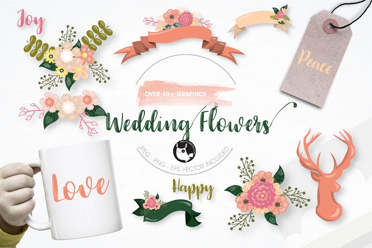 wedding flowers graphics and illustrations