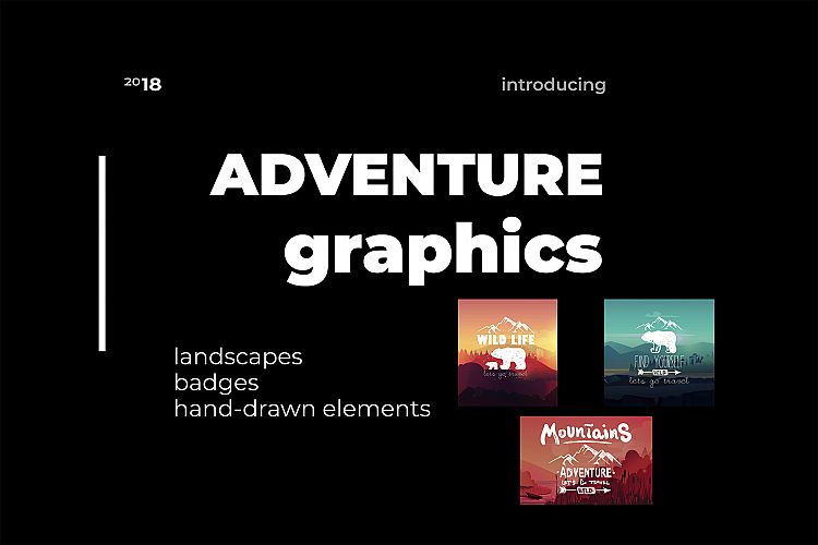 Adventure graphics landscape & elements