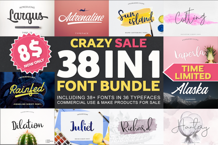 38 IN 1 Font Bundle BIG SALE!