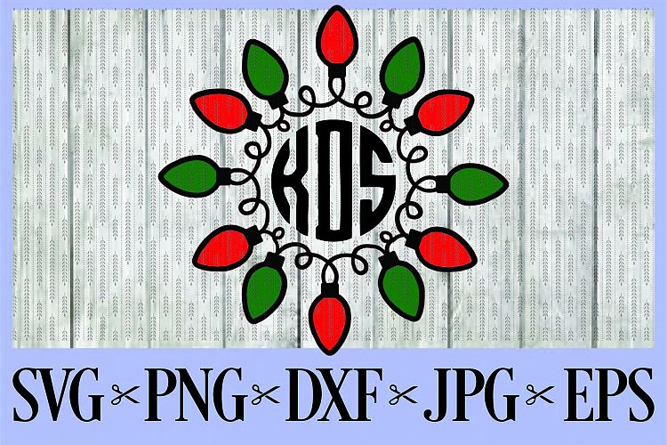 Download Christmas lights monogram frame SVG PNG EPS DXF JPG Merry ...