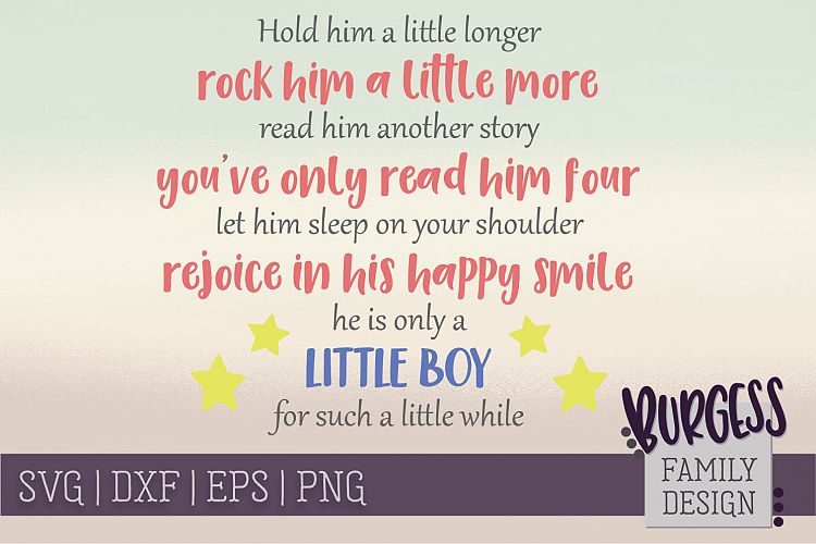 Hold him a litte longer Nursery | SVG DXF EPS PNG