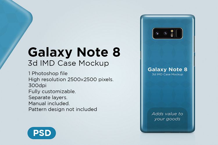 Samsung Galaxy Note 8 3d IMD Case Mockup