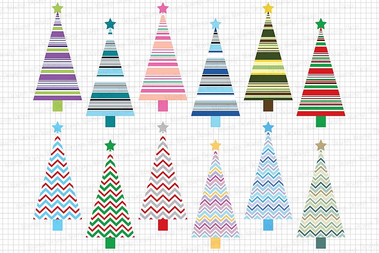Christmas Trees Clipart / Christmas graphic and illustrations / Christmas trees / Scrapbooking / Card Makig