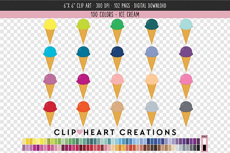 Ice Creams Clip Art - 100 Clip Art Graphics