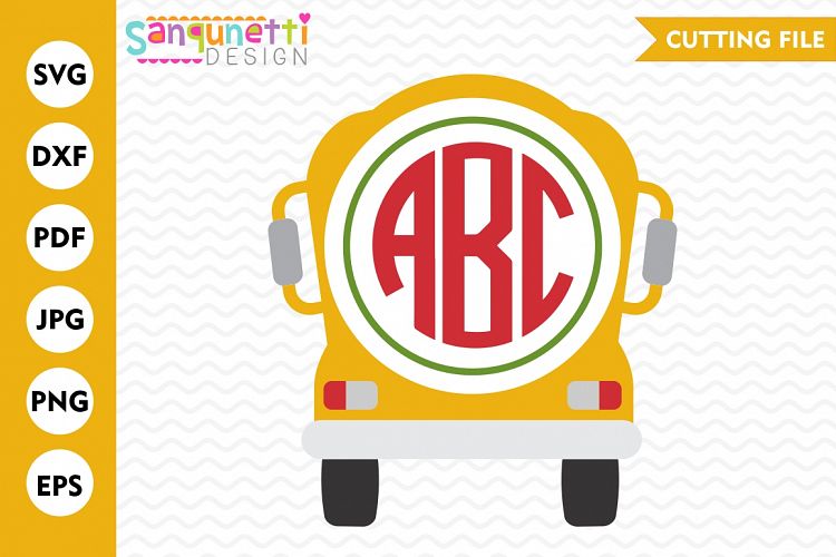 School Bus Monogram svg, School bus SVG, back to school