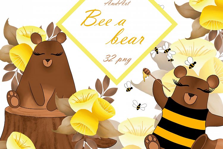 Bee a bear clipart