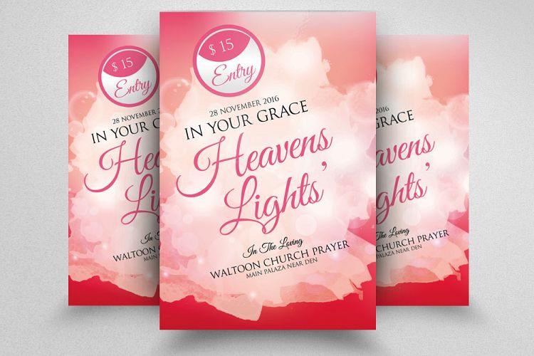 Heaven Lights Church Flyer Template