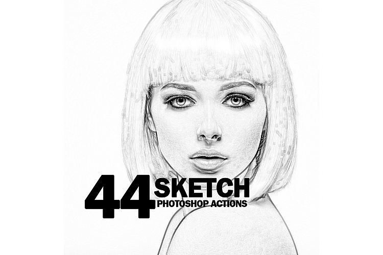 44 Sketch Photoshop Actions Collection (Action for photoshop CS5,CS6,CC)