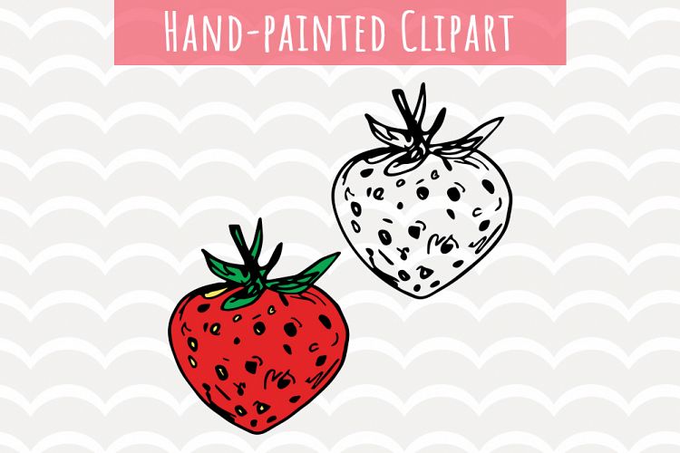 Strawberry Hand-painted Clip Art