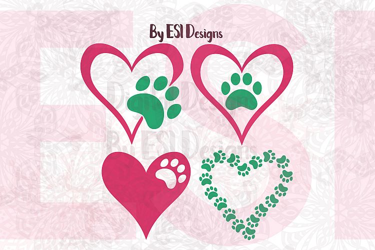 Paw Print Heart Designs