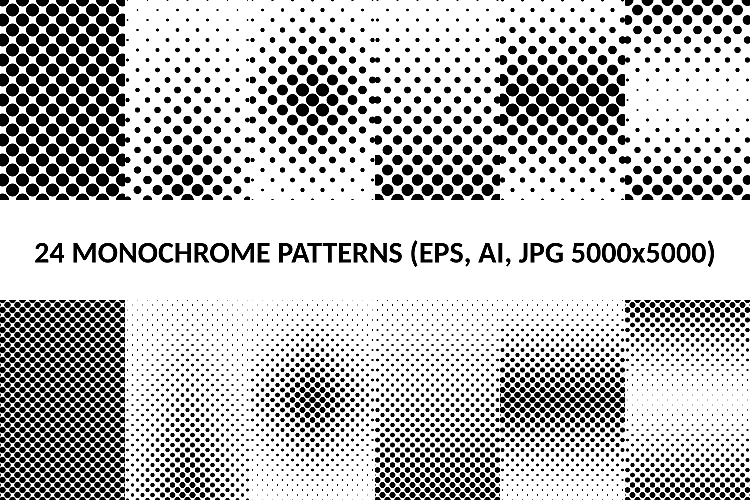 24 Dot Patterns Ai Eps Jpg 5000x5000 Patterns Design Bundles