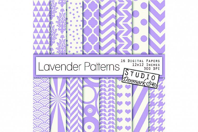 Lavender Patterns Digital Paper - Purple Patterned Paper