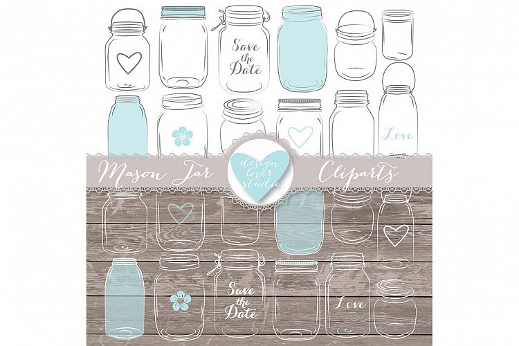 VECTOR Mason Jar clip arts example image 1