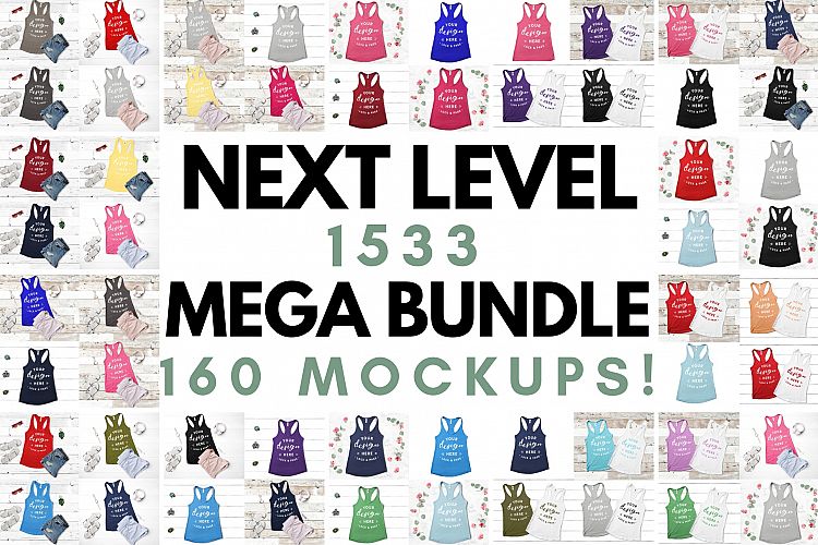 Next Level 1533 Tank Top Mockup Mega Bundle Multi Colors