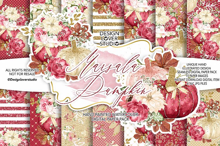 Marsala Pumpkin digital paper pack