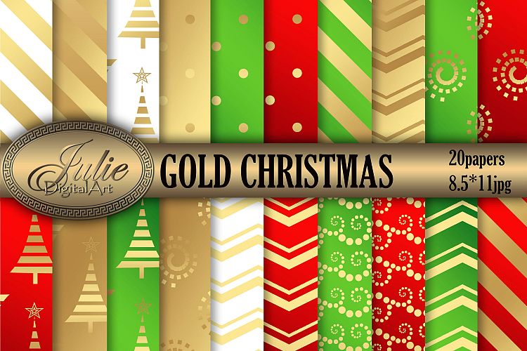 Gold Metallic Christmas background 8, 5 x 11 inch