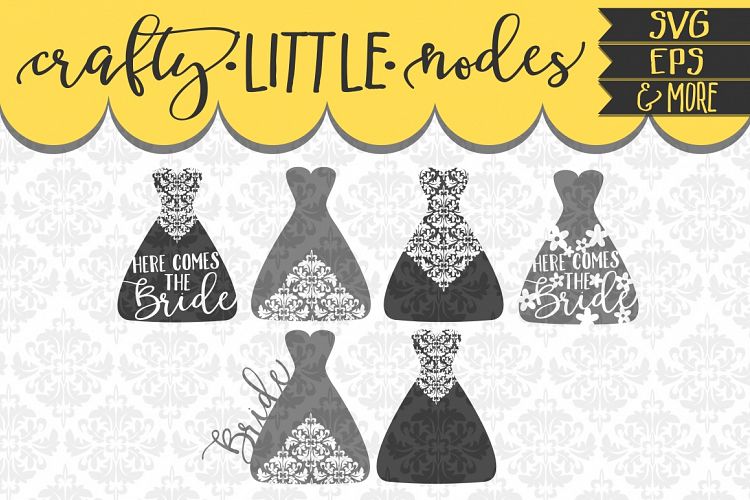 Bridal Wedding Dress Marriage Set SVG DXF Ai Eps PNG