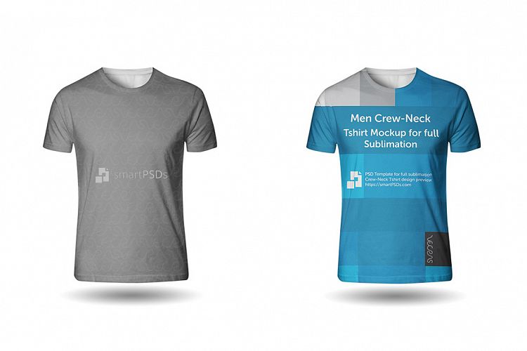 Download Men Crew-Neck T-Shirt Sublimation Design Mockup - Front ...