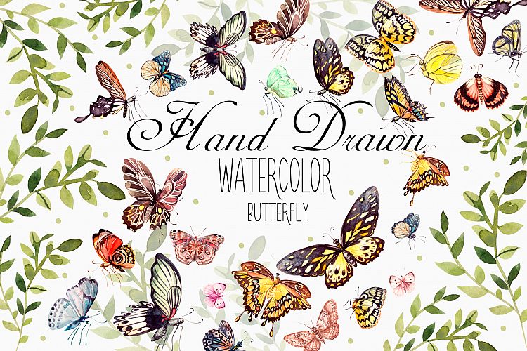 Beautiful watercolor butterflies