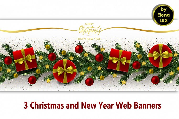 Winter Holiday Web Banners Set