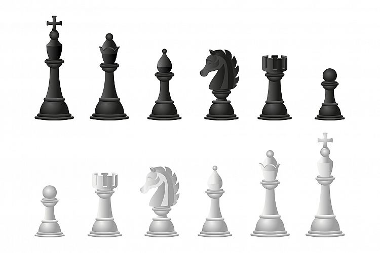 Chess icons set, cartoon style example image 1