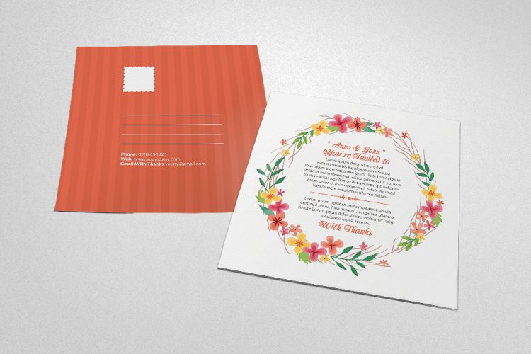 Floral Wedding Invitation Postcard
