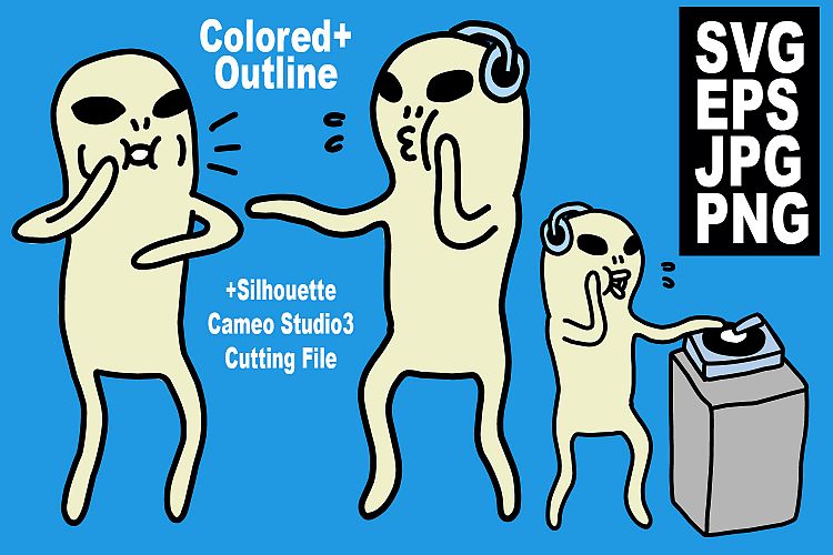 Alien Beat Boxer is beatboxing- EPS, JPG, PNG, SVG Ready to