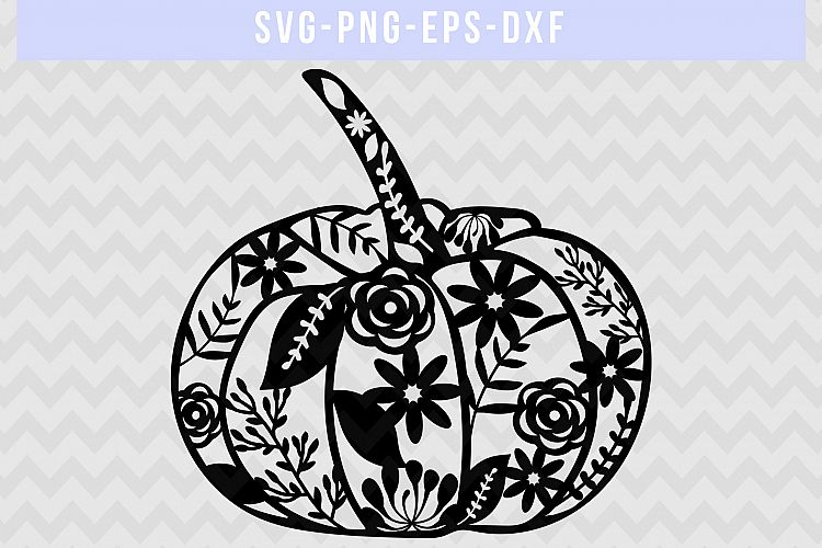 Pumpkin SVG Cut File, Autumn Papercut Template, DXF EPS PNG