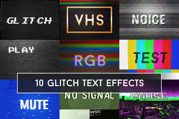Glitch Text Effects Mockup