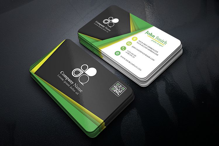Abstract Business Card Template with 3 different colors