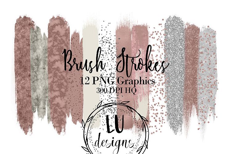 Rose Gold Brush Strokes