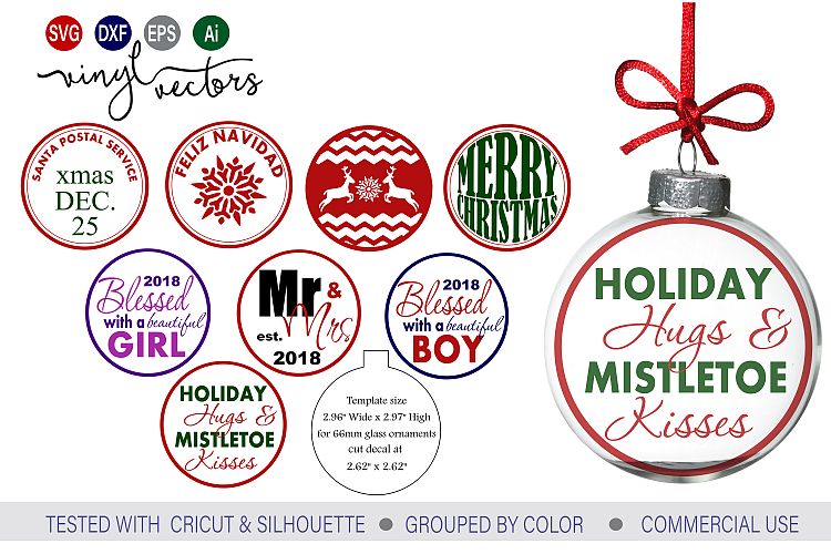 Christmas Floating Ornament Designs SVG DXF cut file