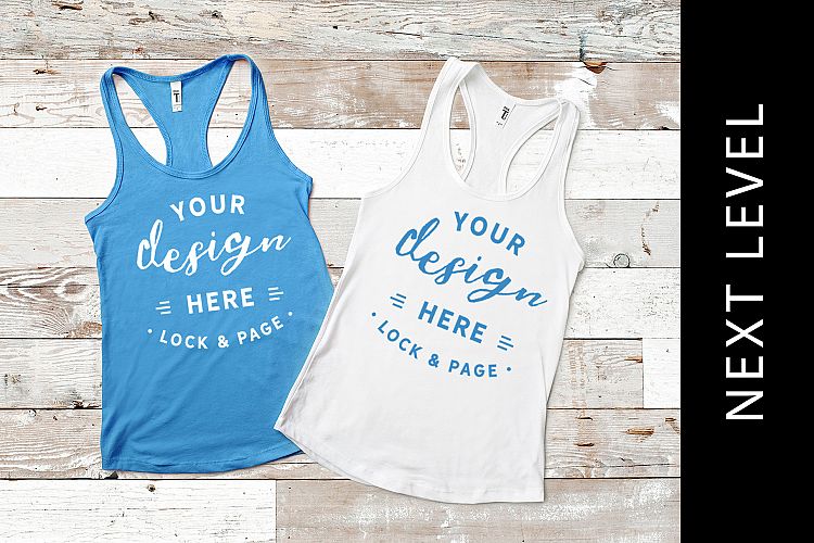 Turquoise Next Level 1533 Muscle Top Gym Mockup Unisex