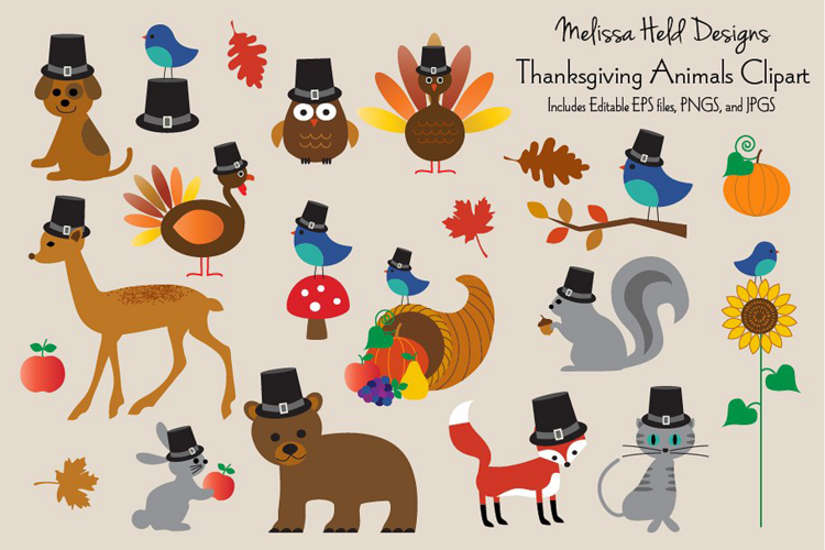 Thanksgiving Animals Clipart