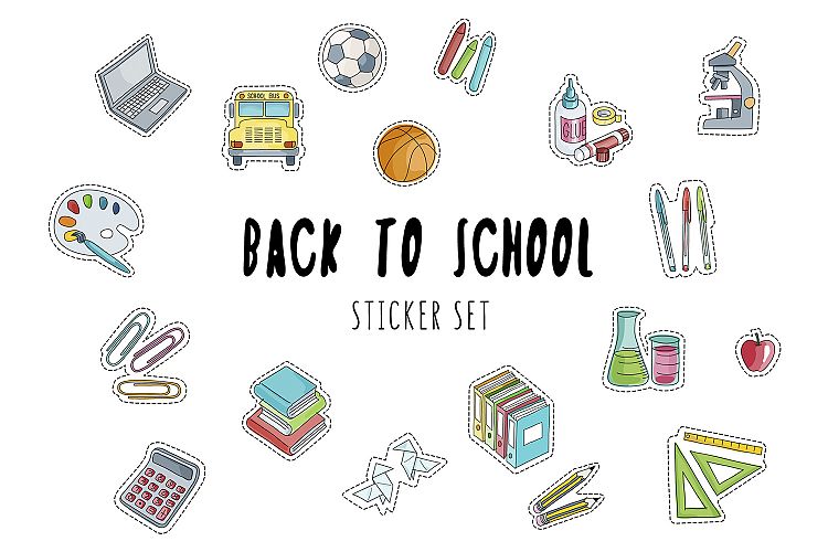 Back to School Stickers Set