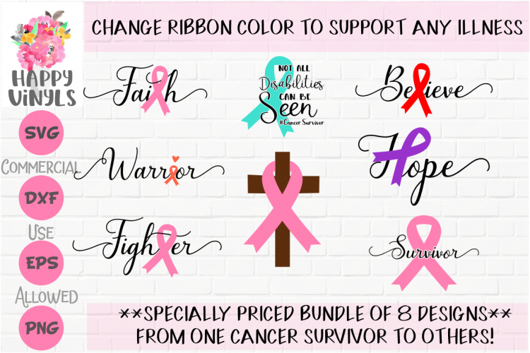 SPECIAL PRICE Breast Cancer Bundle SVG Awareness Ribbons SVG