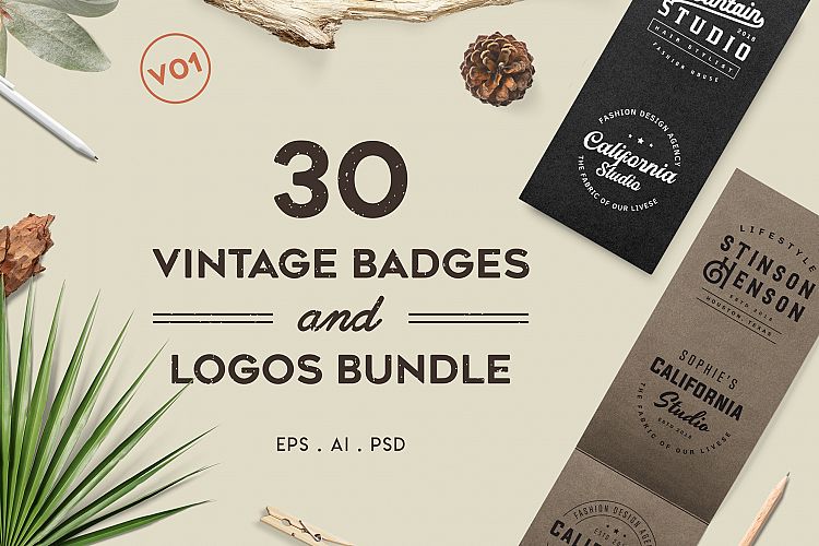 Vintage Badges and Logos Bundle V01