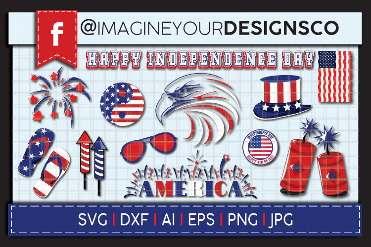 4th of July Digital SVG Digital Cut File Bundle