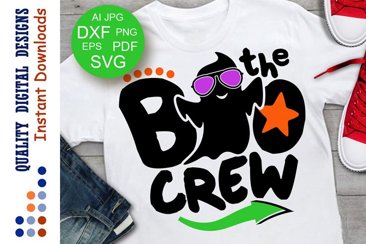 The boo crew svg files Halloween decor Ghost clip art Boy