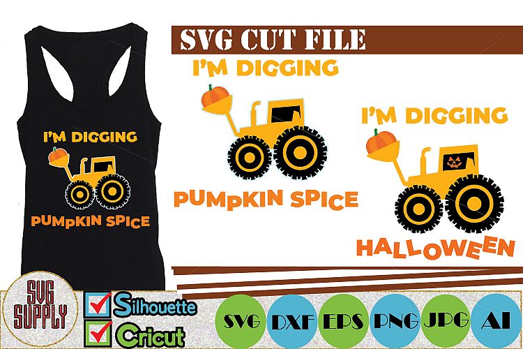 Excavator for Thanksgiving and Halloween SVG