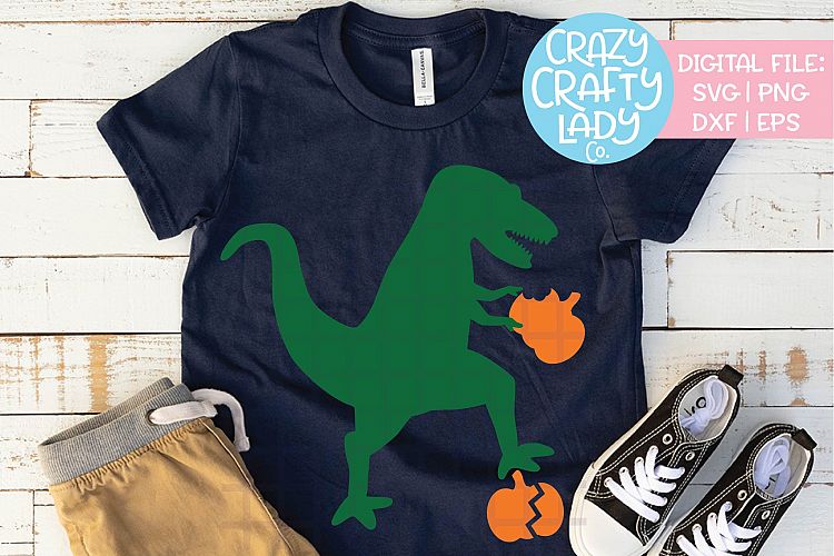 Fall Pumpkin Dinosaur SVG DXF EPS PNG Cut File
