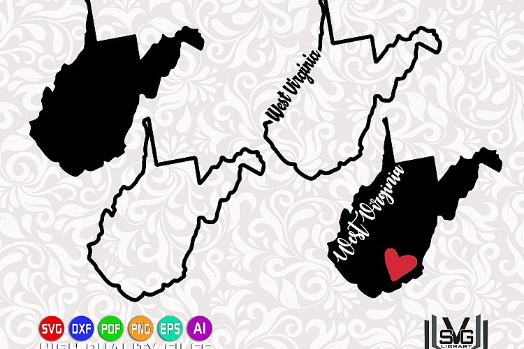 West Virginia Designs SVG - West Virginia state - West Virginia decal designs - Love West Virginia - Cricut files - Silhouette files