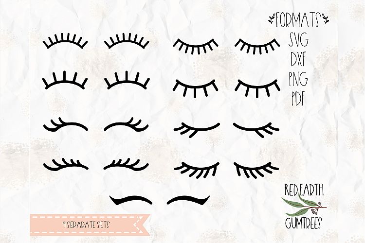 Eye lashes bundle, lashes in SVG, DXF, PNG, EPS, PDF format