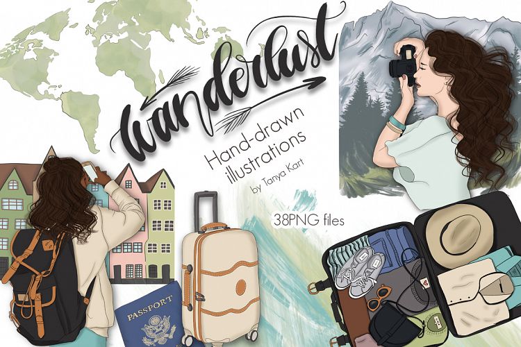 Wanderlust Hand Drawn Design Kit