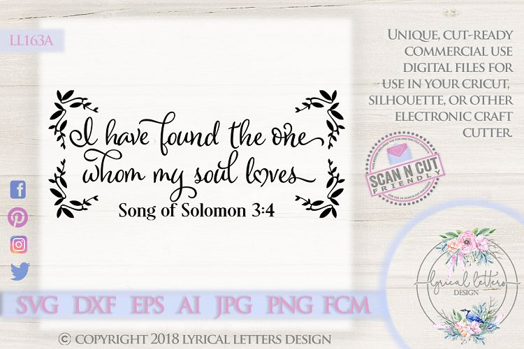 I Have Found The One Whom My Soul Loves Svg Dxf Ll163a 12876 Cut Files Design Bundles